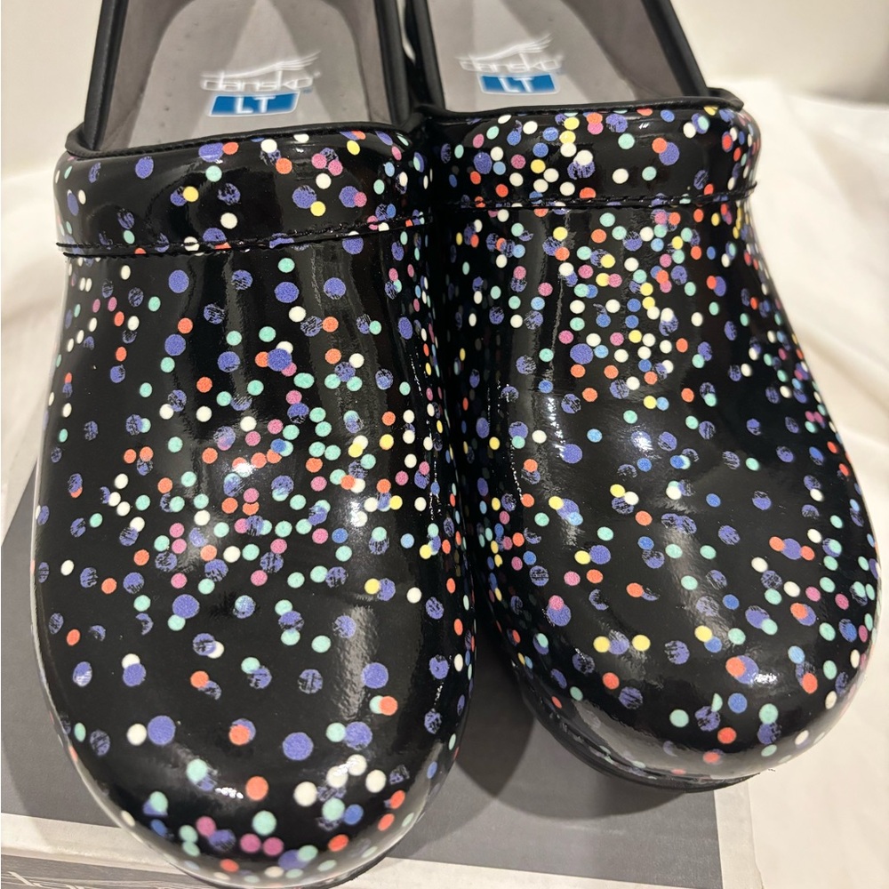 Dansko shoes - women’s size 37 - Lt Pro Patent -  confetti and black